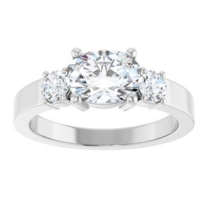 14K White Gold 8x6 mm Oval Ring Mounting – image 5