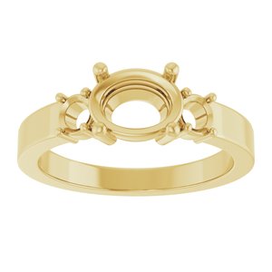 18K Yellow Gold 8x6 mm Oval Ring Mounting – image 6