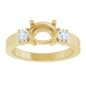 14K Yellow Gold 8x6 mm Oval Ring Mounting – image 6