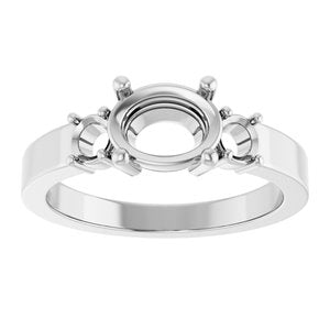 14K White Gold 8x6 mm Oval Ring Mounting – image 6