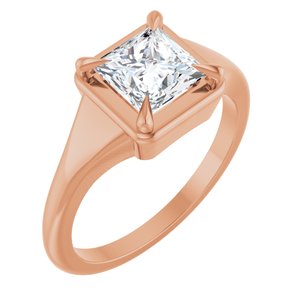 10K Rose Gold 6x6 mm Square Ring Mounting