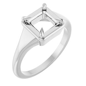 10K White Gold 6x6 mm Square Ring Mounting – image 2