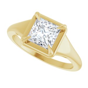 14K Yellow Gold 6x6 mm Square Ring Mounting – image 8