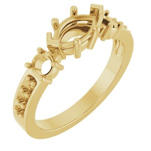 18K Yellow Gold 8x4.5 mm Marquise Ring Mounting – image 2