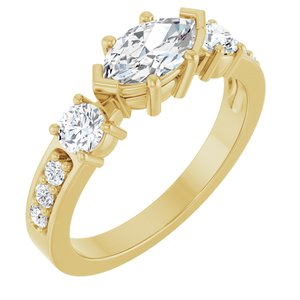 18K Yellow Gold 8x4.5 mm Marquise Ring Mounting