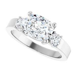 Platinum 8.5x6.5 mm Elongated Cushion Ring Mounting – image 8