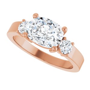 18K Rose Gold 8.5x6.5 mm Elongated Cushion Ring Mounting – image 8