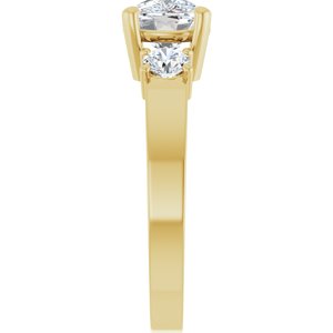 10K Yellow Gold 8.5x6.5 mm Elongated Cushion Ring Mounting – image 7