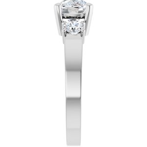 14K White Gold 8.5x6.5 mm Elongated Cushion Ring Mounting – image 7