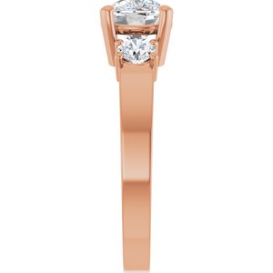 18K Rose Gold 8.5x6.5 mm Elongated Cushion Ring Mounting – image 7