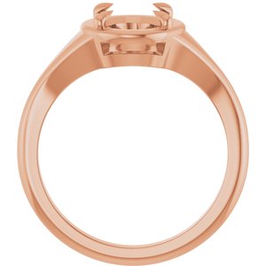 18K Rose Gold 9x7 mm Oval Ring Mounting – image 4