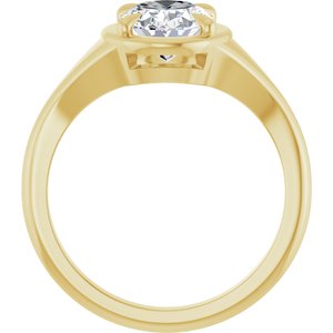 18K Yellow Gold 9x7 mm Oval Ring Mounting – image 3
