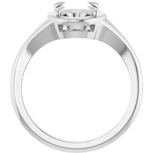 10K White Gold 9x7 mm Oval Ring Mounting – image 4