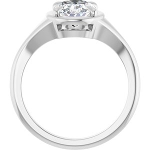 10K White Gold 9x7 mm Oval Ring Mounting – image 3