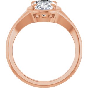 10K Rose Gold 9x7 mm Oval Ring Mounting – image 3