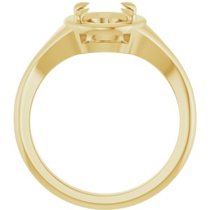 10K Yellow Gold 9x7 mm Oval Ring Mounting – image 4
