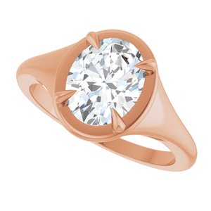 14K Rose Gold 9x7 mm Oval Ring Mounting – image 8