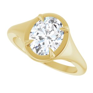 14K Yellow Gold 9x7 mm Oval Ring Mounting – image 8