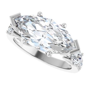 Platinum 16x8 mm Marquise Ring Mounting – image 8