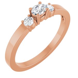 10K Rose Gold 4x3 mm Oval Ring Mounting