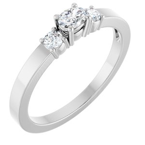 10K White Gold 4x3 mm Oval Ring Mounting