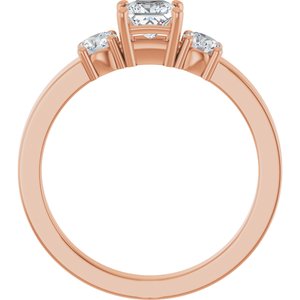 14K Rose Gold 4x4 mm Square Ring Mounting – image 3