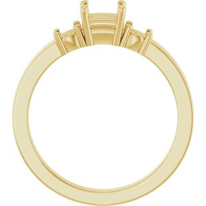 10K Yellow Gold 4x4 mm Square Ring Mounting – image 4