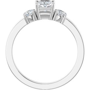 14K X1 White Gold 4x4 mm Square Ring Mounting – image 3