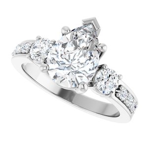 Platinum 10x7 mm Pear Ring Mounting – image 8