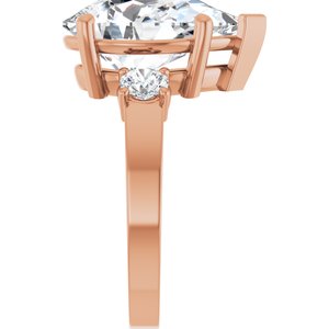 10K Rose Gold 15x10 mm Pear Ring Mounting – image 7