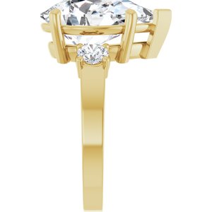 14K Yellow Gold 15x10 mm Pear Ring Mounting – image 7