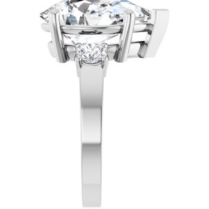 18K White Gold 15x10 mm Pear Ring Mounting – image 7