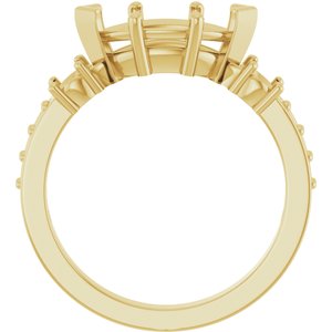 10K Yellow Gold 11x5.5 mm Marquise Ring Mounting – image 4