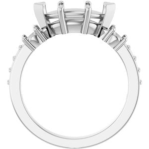 14K White Gold 11x5.5 mm Marquise Ring Mounting – image 4