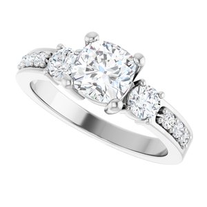 Platinum 6x6 mm Cushion Ring Mounting – image 8