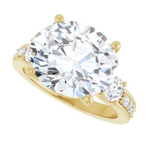 10K Yellow Gold 13x11 mm Oval Ring Mounting – image 8