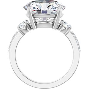 10K White Gold 13x11 mm Oval Ring Mounting – image 3