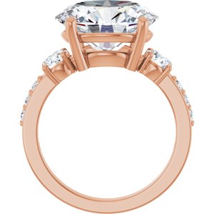 14K Rose Gold 13x11 mm Oval Ring Mounting – image 3