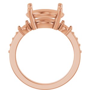 14K Rose Gold 13x11 mm Oval Ring Mounting – image 4