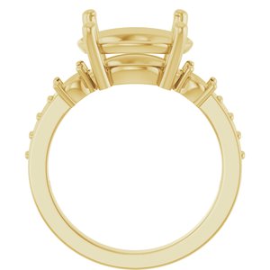 14K Yellow Gold 13x11 mm Oval Ring Mounting – image 4