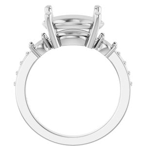 14K X1 White Gold 13x11 mm Oval Ring Mounting – image 4