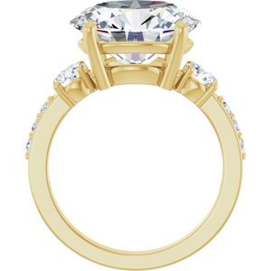 18K Yellow Gold 13x11 mm Oval Ring Mounting – image 3
