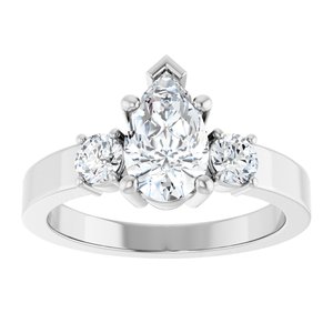 18K White Gold 9x5.5 mm Pear Ring Mounting – image 5