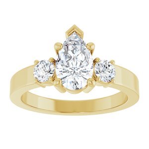 14K Yellow Gold 9x5.5 mm Pear Ring Mounting – image 5