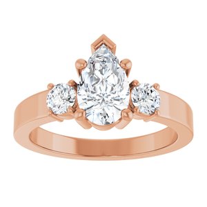 10K Rose Gold 9x5.5 mm Pear Ring Mounting – image 5