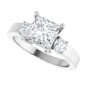 Sterling Silver 6.5x6.5 mm Square Ring Mounting – image 8