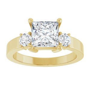 10K Yellow Gold 6.5x6.5 mm Square Ring Mounting – image 5