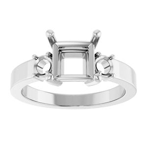 Continuum Sterling Silver 6.5x6.5 mm Square Ring Mounting – image 6