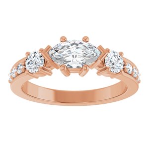 10K Rose Gold 8x4.5 mm Marquise Ring Mounting – image 5