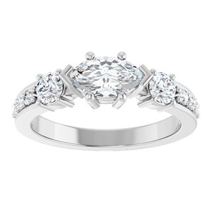 14K White Gold 8x4.5 mm Marquise Ring Mounting – image 5